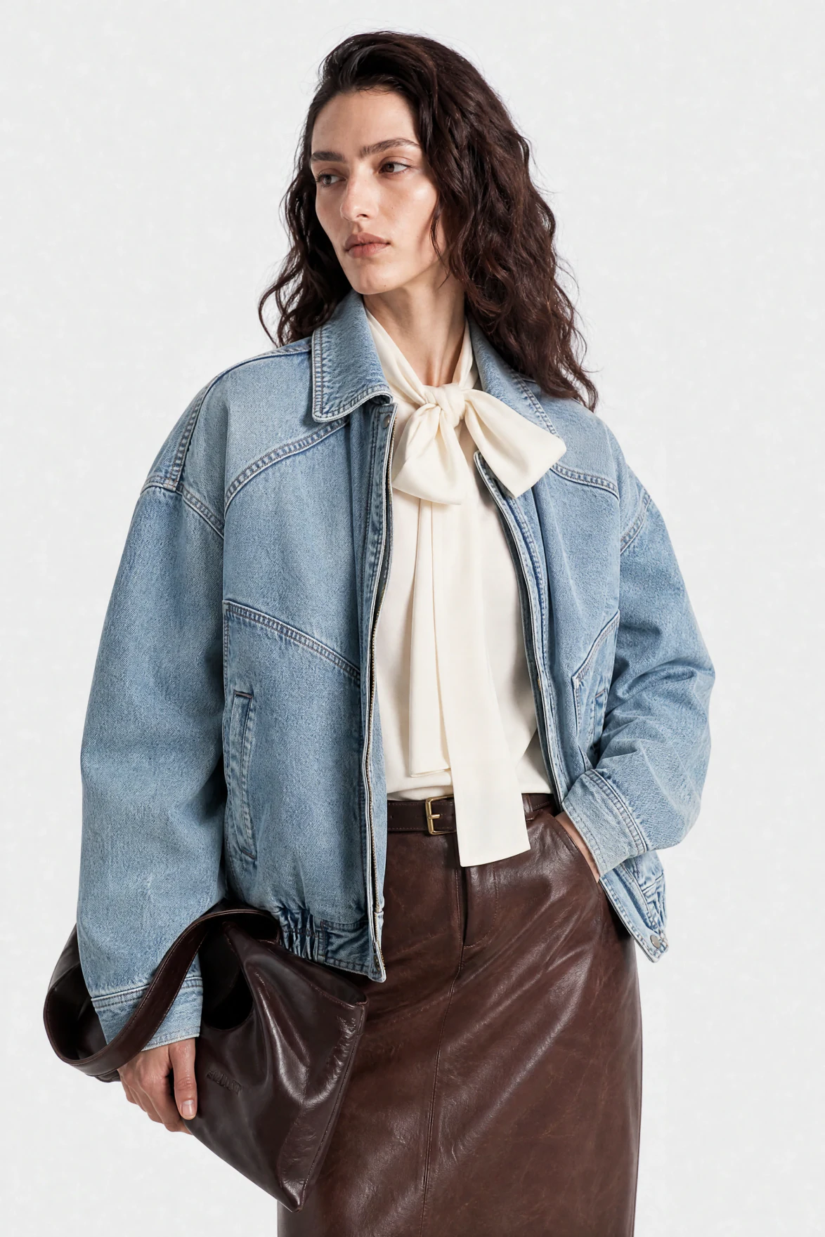 A flat lay garment next to the same garment on a model