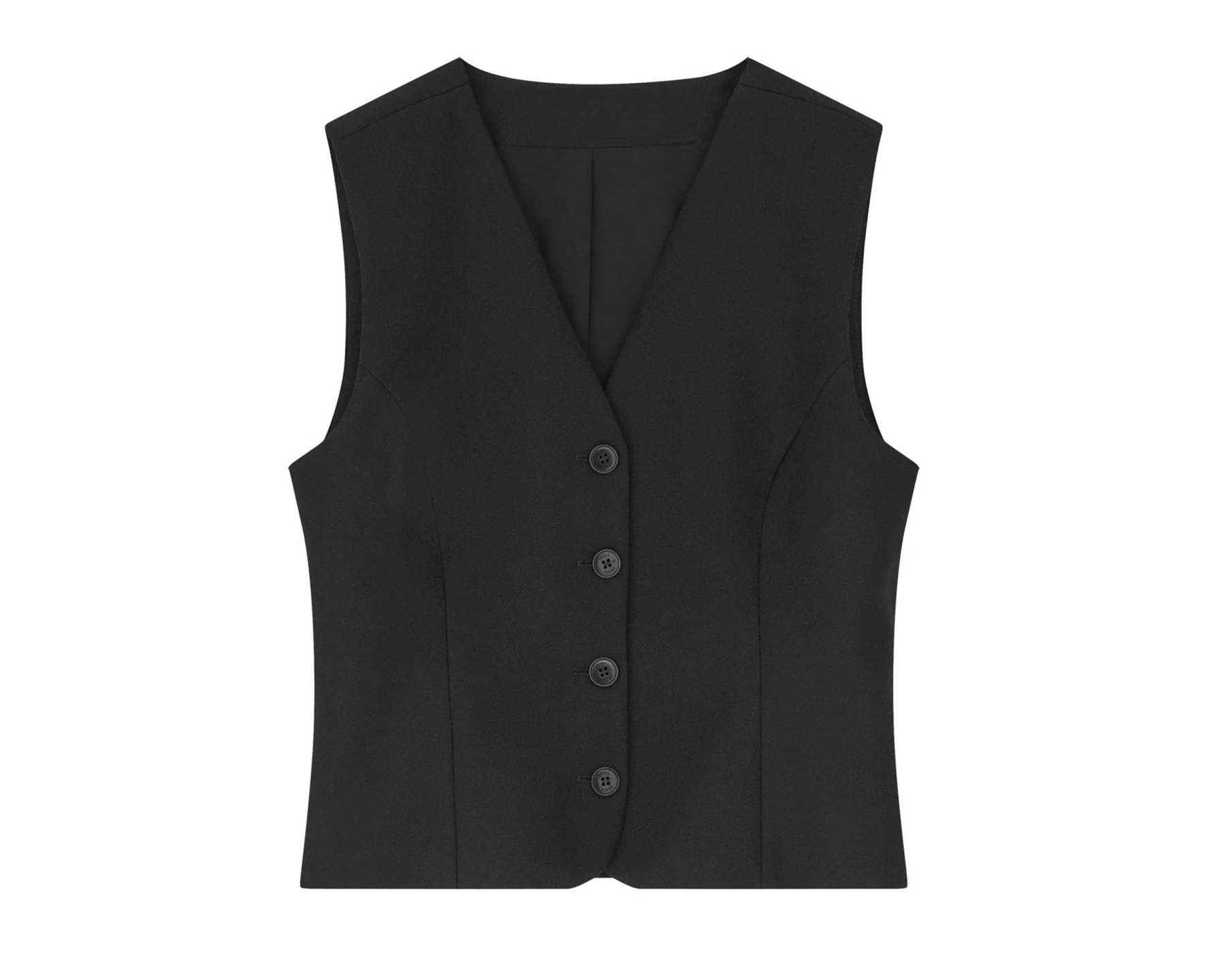 Packshot of the Vestira tailored vest, shot flat against white